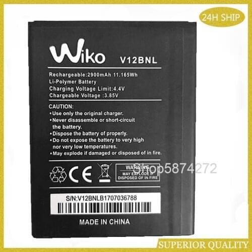 2900mAh 3.85V V12BNL Replacement Battery For Wiko View V12BNL Baterij Batterie Mobile Phone Batteries Battery