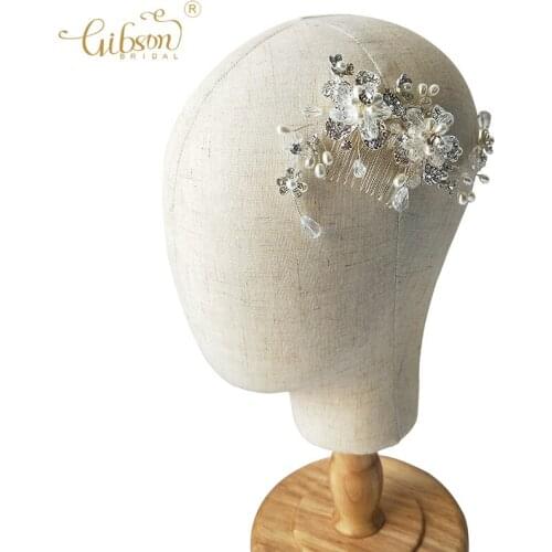 Wedding Hair Jewelry Clear Crystal Side Combs Photo Prop Couture Hair Comb Bridal Accessories