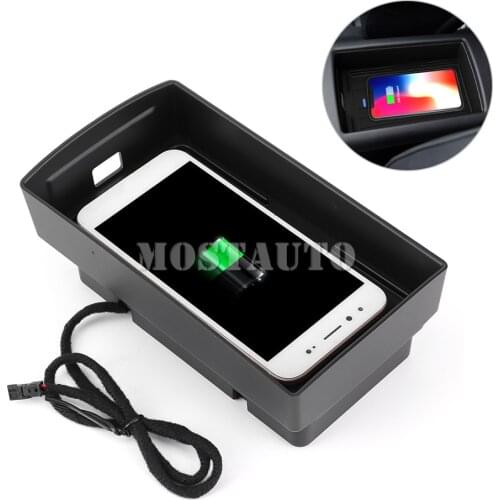 The Phone With QI Wireless Charging For Audi A3 S3 Wireless Car Charger Phone Charger Pad Storage Box 2014-2019