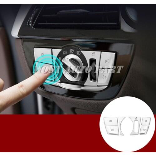 Inner Headlight Switch Button Trim Cover 6pcs For BMW 5 Series G30 G31 2017-2020 Car accesories interior Car decoration