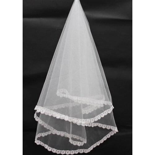 Top Quality Wedding Long Veil Short Bridal Head Veils Ivory White Color Lace Women Wedding Accessories