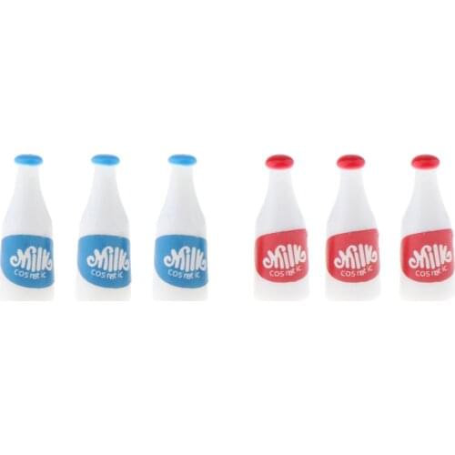 1/12 Doll House Milk Crate with 6 Plastic Milk Bottles Model Supplies Accs