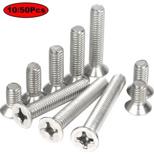 304 stainless steel screw countersunk head screw cross flat head screw machine screw bolt machine screw M3M4M5