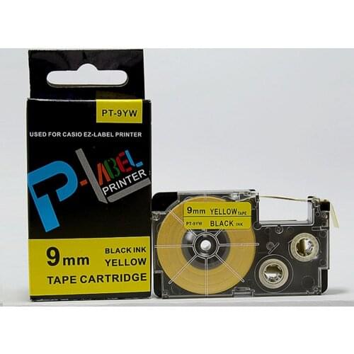 100% Compatible Tape Label Black on Yellow XR-9YW1 EZ-label 9mm for casio KL printer