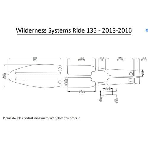 2013-2016 Wilderness Systems Ride 135 Kayak Boat EVA Decking Mat Pads Kit 1/4"