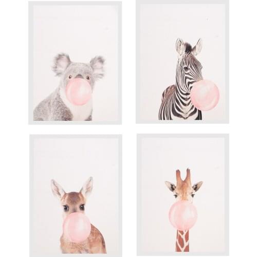 4Panels Canvas Oil Painting Poster Wall Artwork for Office Ornament 30x40cm