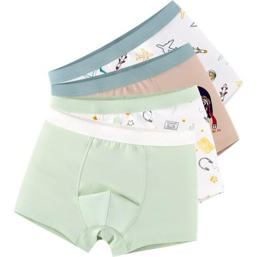 4pcs Cotton Boy Underwear Kids High Quality Cartoon Boxer Boy Shorts Bottoms Boys Clothes for 3 4 6 8 10 12 Years Old OKU203002