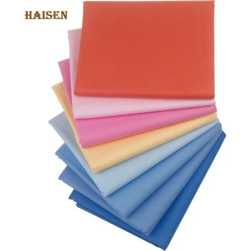 8Pcs/Set Solid Color Twill Cotton Fabric Patchwork ,DIY Sewing Quilting Meter Cloth Material For Baby&Childs Clothes Bedclothes