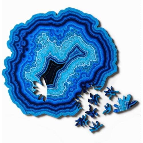 Agate Irregular Jigsaw Puzzle Fidget Toys Wooden Puzzle High difficulty Dreamy For Adults Kids Toy gift