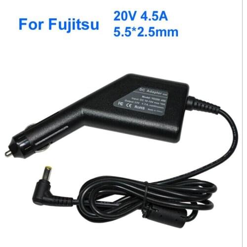 90W Car Charger 20V 4.5A Laptop DC Car Adapter For Fujitsu Amilo Gericom Lifebook C1110 X7595 S4572 E2000 D7500