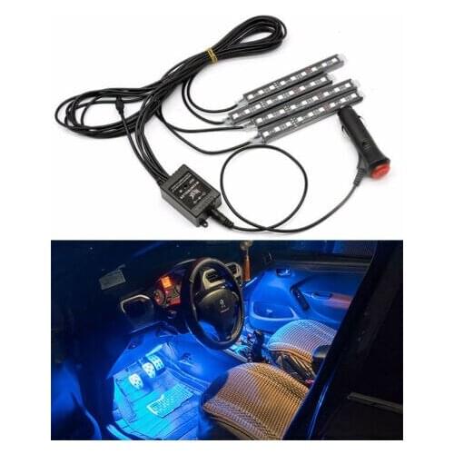 Car 4in1 Multi LED RGB Lamp Interior Trim Atmosphere Glow Decor Light Decoration Christmas Light Universial