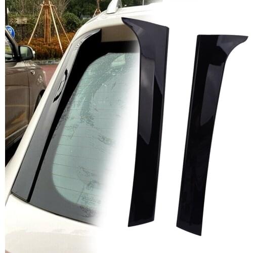 1Pair Car Rear Window Side Wing Spoiler Splitter Trim Cover Bezel Styling ABS Black Fit For VW Tiguan MK2 2017 2018 2019