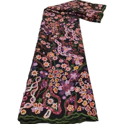 Velvet Lace Fabric Embroidery Lace French African Nigerian Latest Design High Quality Tulle 2021 For Wedding Dress r66-475