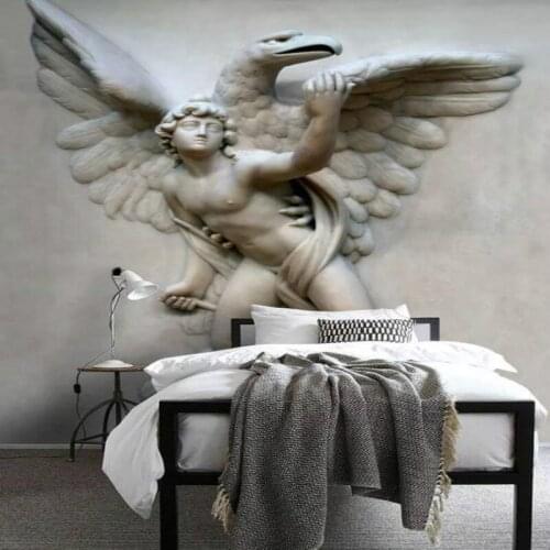 Photo Wallpapers for Home Improvement Living Room Background 3D Three-dimensional Embossed Sexy Flying Angel Mural Wall Paper