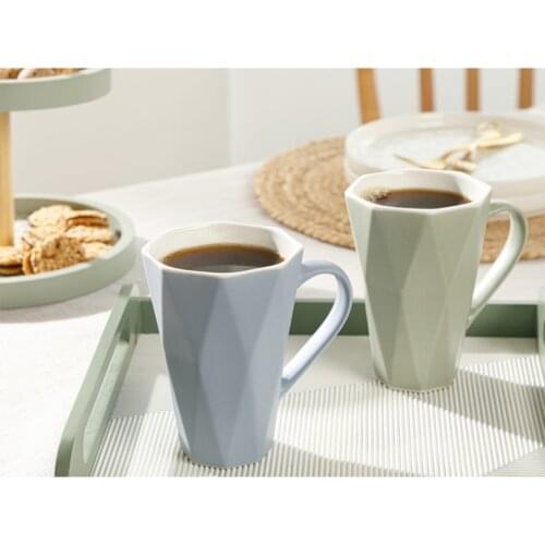 Coffee Cup New Bone 2 Mug 295 Ml Blue Light Green Espresso Tea Cup Set with Handle Coffee Mug for drinking Espresso Cups Gift for Friend Gift for Mom