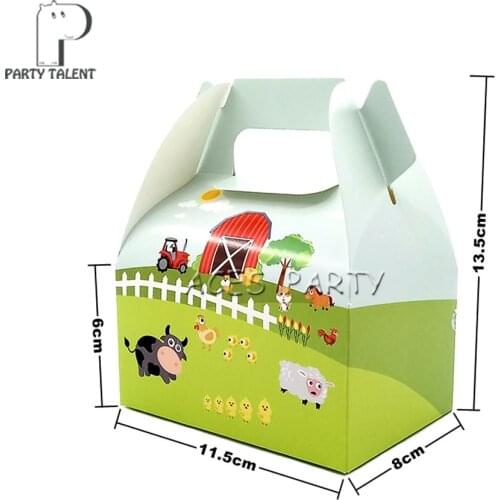 8pcs/lot Candy Box Cake Box for Kids Farm Animals Pig Cow Sheep Theme Party Baby Shower Party Decoration Party Favor Supplies