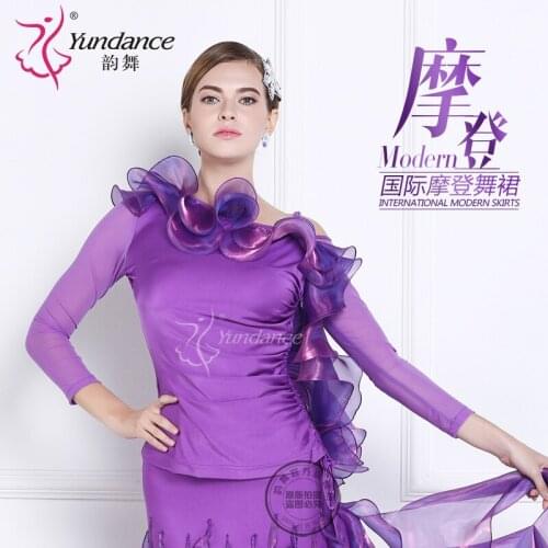 Customized Lady Latin Dancing Shirt Modern Dance Costume Waltz Valse Tango Galop Fox Trot Social Dance Suit Long Sleeve B-2737