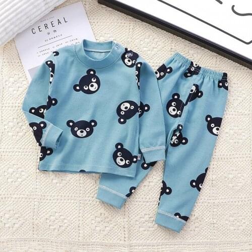 Boys And Girls Autumn Cartoon Suit 2021 Fashion Long Sleeve Long Pant 2 Piece Girls Winter Outfits Baby Boys Clothes Set