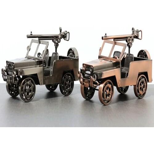 Retro Creative Car Model Decoration Handmade Iron Desk Living Room Office Home Decoration Locomotive Collection Doll Gift