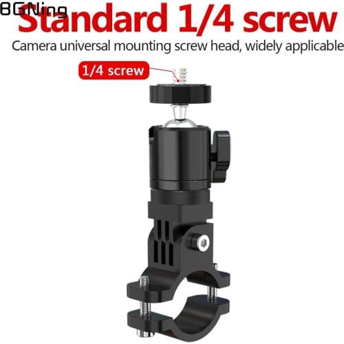 Aluminum Alloy Motorcycle Bracket Recorder Sports Camera Bike Riding 1/4" Mounting Seat Base Adapter Handle Bar Holder Clip