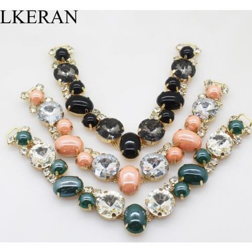 LKERAN New 2019 Fashion Crystal Sandal Chain bikini Connectors clothing decoration buckle DIY Hand sewing Beach Foot Jewelry