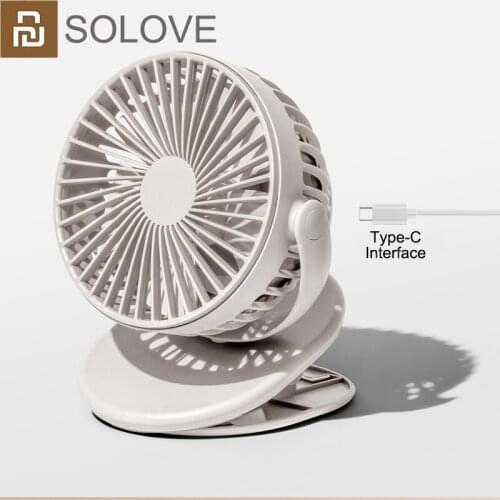 XIAOMI SOLOVE Clip Mini Fan Portable USB Rechargeable Small Fan 360 Degree Rotating Easy To Carry Air Cooler For Home Outdoor