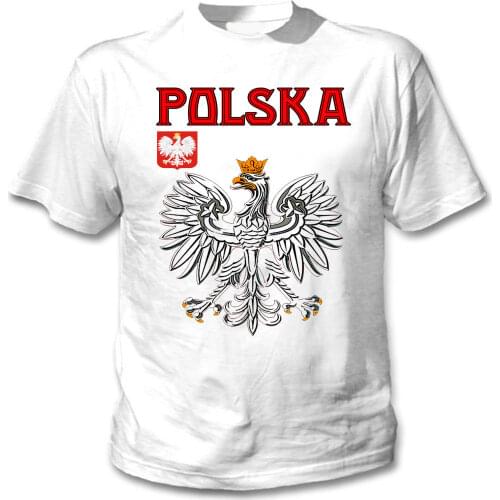 Fashion Hot Poland Flag Emblem Footballer T-shirt Summer Men Short Sleeve Cotton Tshirt Hip Hop Tees Shirt Harajuku
