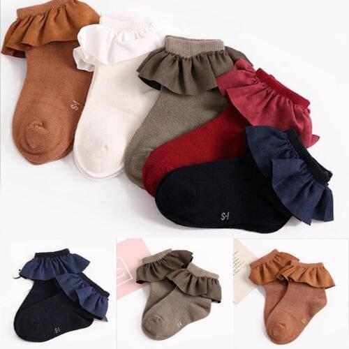 New Autumn Winter Newborn Baby Cute Cotton Ruffled Socks Lace Princess Socks Girls Infant Floor Socks Gifts