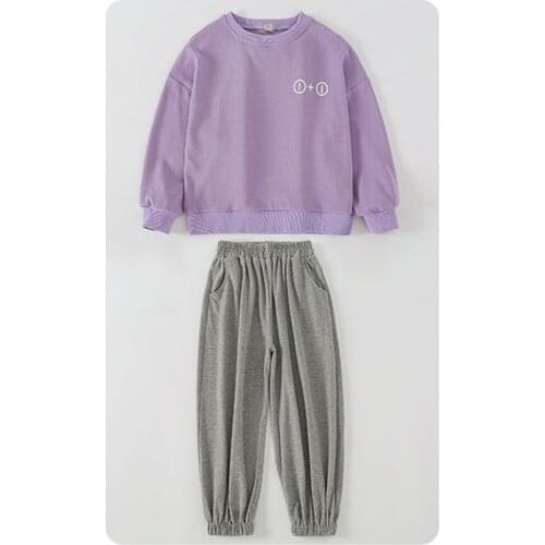 Clothes for children New casual and fashionable hoodie suit for girls in autumn two-piece suit for children