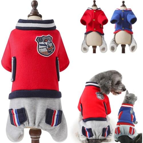 Clothes for Small Dogs Chihuahua Pug Pet Clothes Winter Pet Clothing Coat Jumpsuit Sportwear for Small Medium Dogs Cats Red Blue