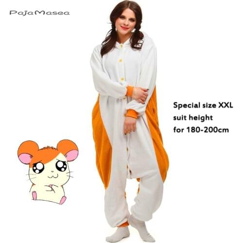 Men Pajamas Hamtaro Kigurumi Anime Cartoon Onesie One-Piece Pijamas Fleece Jumpsuit Funny Sleepwear Women Girl Festival Outfit
