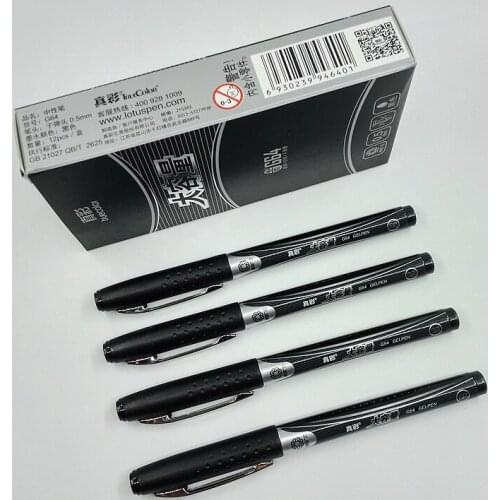 TrueColor Large Capacity Neutral Ink 0.5mm Black Office Gel Pens For Writing Korean School Stationery G64