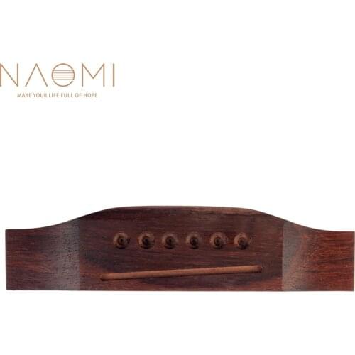 Naomi Folk Guitar Code Saddle DIY Rosewood Guitar Bridge For 6 Strings Acoustic Guitar