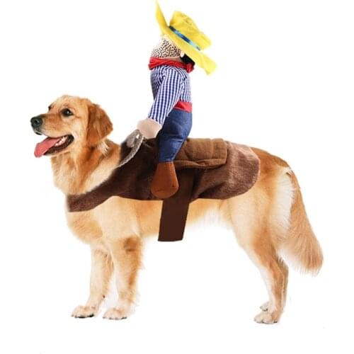 Peculiar Dog Clothes Cat Riding Equipment Dress Halloween Funny Small Medium Dog Coat Clothing Role Playing Pet Supplies Yorkies