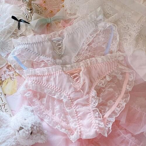 Sexy Transparent Panties Thong Underwear Women Lace Blue Pink G String Lolita Girl Lingerie Cute Panty See Through Briefs String