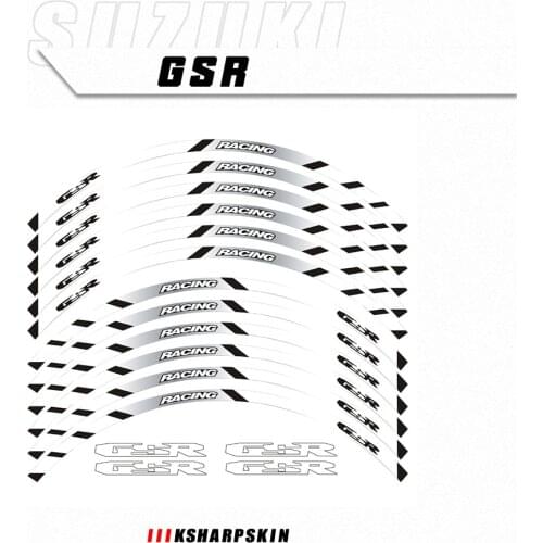 Motorcycle sticker Front Rear wheels decals Reflective waterproof stickers rim stripes For Suzuki GSR