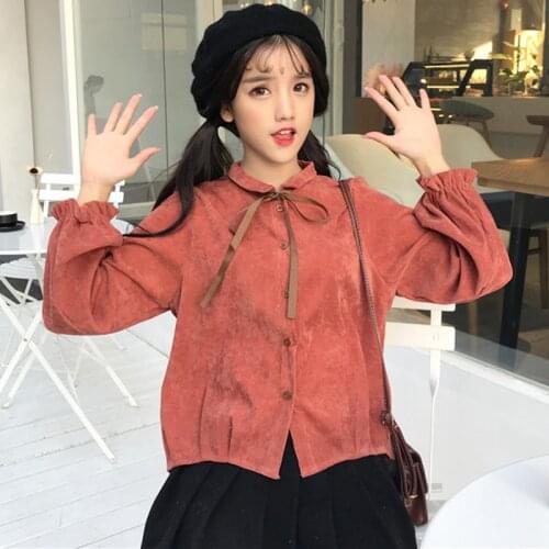 YANQINGHUAN Women's Corduroy Shirts