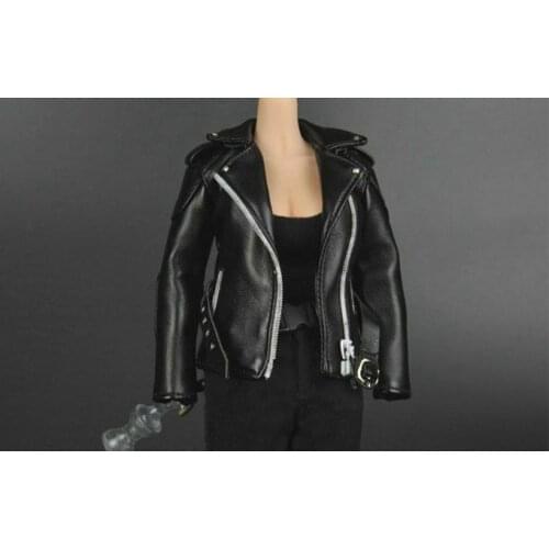 1/6 scale female figure leather jacket for 12 inch action figure model accessories
