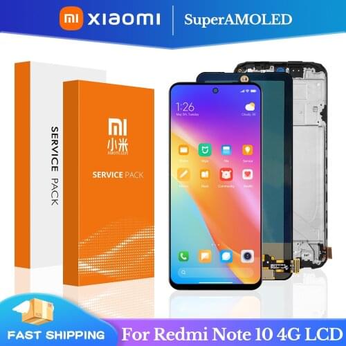 6.43'' Super AMOLED Screen For Xiaomi Redmi Note 10 4G LCD Display Touch Screen Digitizer Assembly For Redmi Note10 M2101K7AI