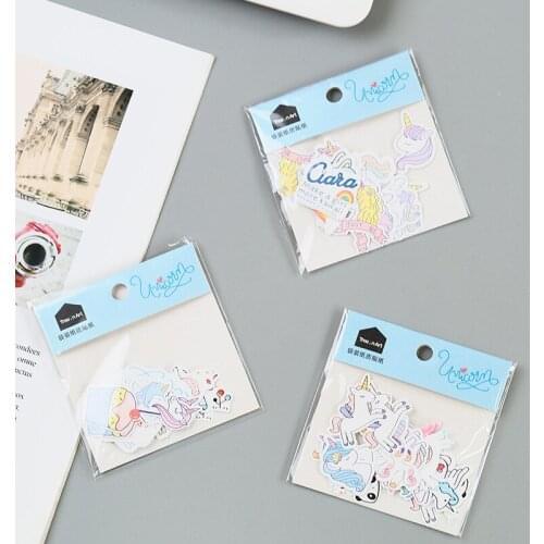 1set Stationery Sticker Unicorn Kawaii Diary Planner Journal Sticky Notes Notepad Diary Paper Scrapbooking Albums Photo Tag