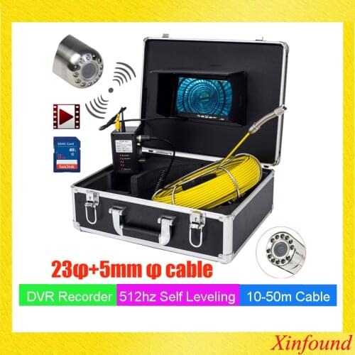 100m 7inch Pipe Sewer drain underground plumbing Inspection Camera meter counter auto self balancing 30mm camera head DVR