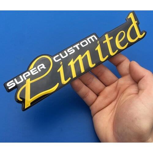 1X 3D Metal SUPER CUSTOM LIMITED Side Badges Rear Emblems Decal Car Stickers For BMW Benz Audi VW Ford Chevrolet Car Styling