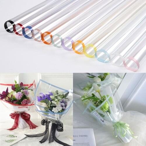 20pcs/lot Golden Border Rose Flower Glass Wrapper Wrapping Paper Korean Style Half Transparent Gift Wrap Bouquet Wrapping Paper