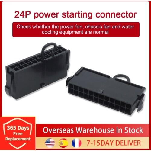 24Pin Power Adapter Power Supply Jump Start Bridging Nylon Connector For Motherboard Chassis Fan Water Cooling Parts Testing