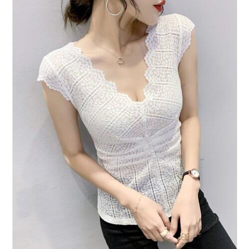 #5316 Black White Pink Lace Tops Womens Sexy Tight Tank Top Femme V Neck Lace Crop Top Sleeveless Korean Style Party Top Female