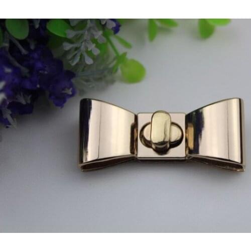 6pcs/lot Luggage hardware accessories golden die casting twist lock mortise lock the butterfly lock bag lock
