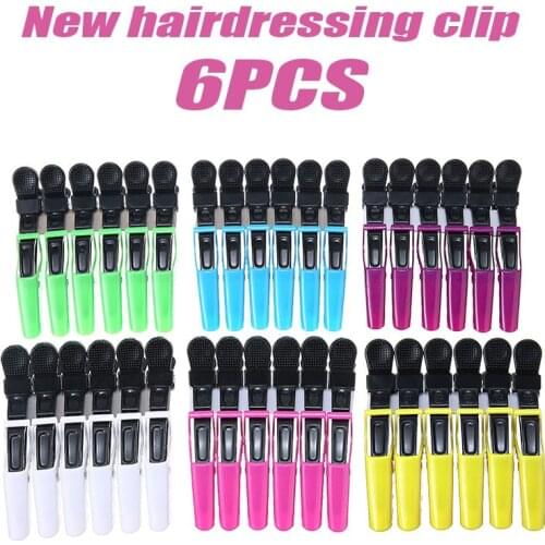 6pc Plastic Hair Clips Crocodile Salon Clamps Claw Hairdressing Sectioning Clip Hair Section Clips Grip Hair Styling Accessories