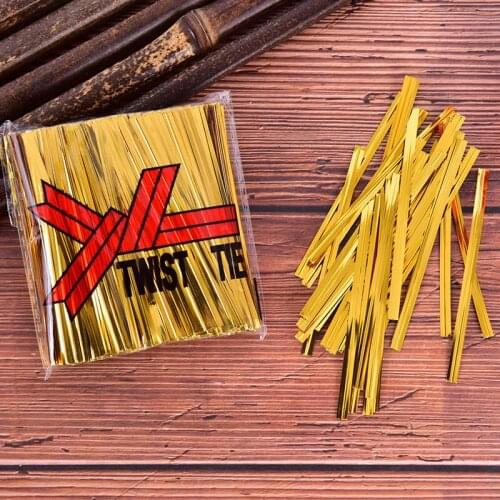 750-800pcs/pack Metallic Twist Ties Bread Lollipop Cake Pop Cello Candy Bag Party Wedding 6cm, 8cm