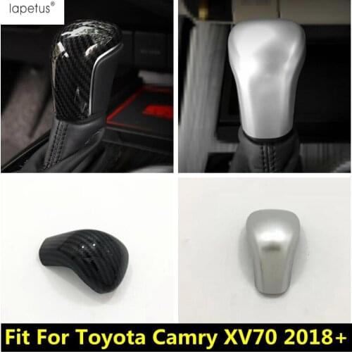 Lapetus Accessories Fit For Toyota Camry XV70 2018 - 2021 Gear Head Shift Knob Handle Cover Kit Trim Matte / Carbon Fiber ABS