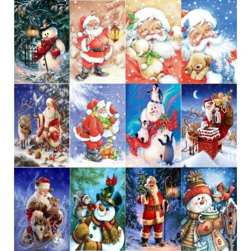 TOUOILP Diamond Embroidery DIY Needlework Full square Santa Claus Diamond Painting Cross Stitch 5D Rhinestones Mosaic New Year